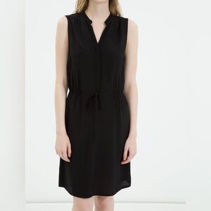 RD Style | Anthropologie Black Sleeveless Drawstring Mini Dress